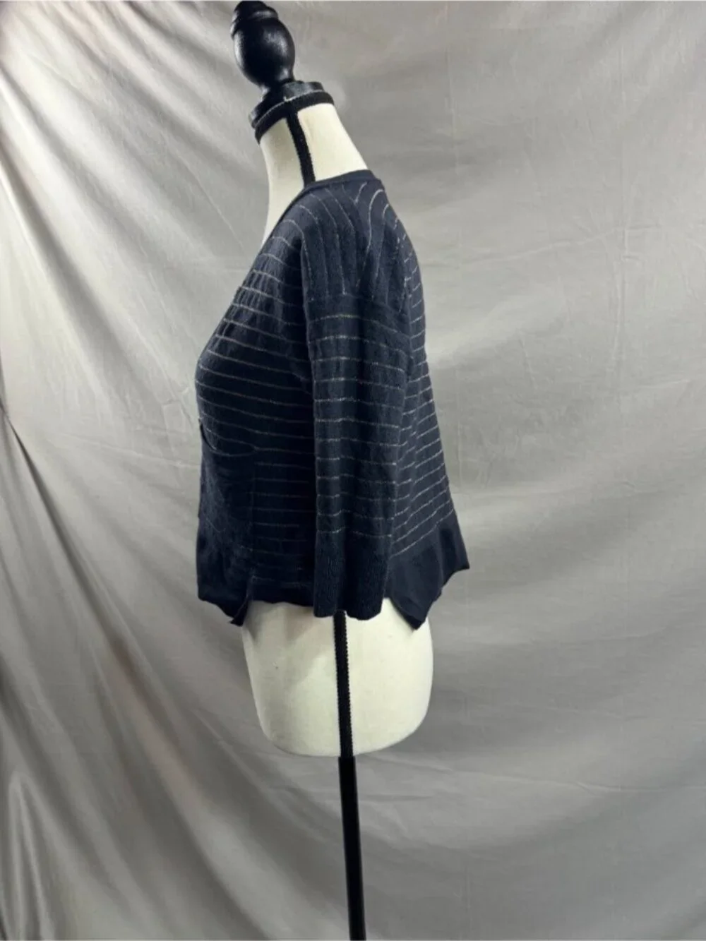 Club Monaco Striped Cardigan Black and Gold - Picture 5 of 6